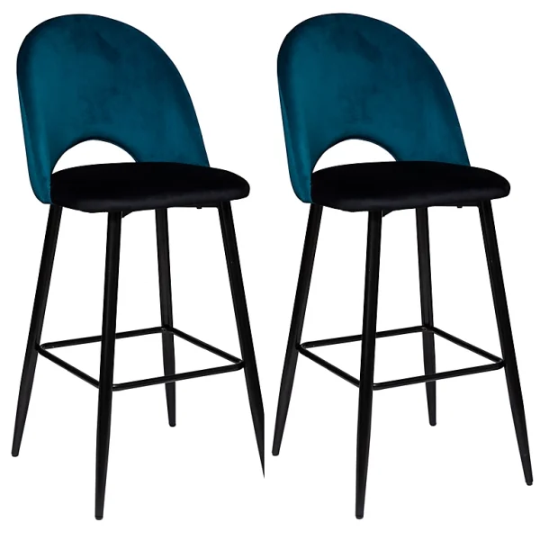 Castorama Lot De 2 Tabourets De Bar Kara Bleu site pas cher 1