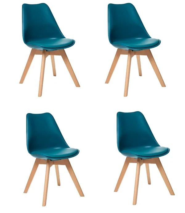 Castorama Lot De 4 Chaises De Table Baya Bleu Canard Nouveau 1