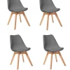 Castorama Lot De 4 Chaises De Table Baya Gris en solde 7