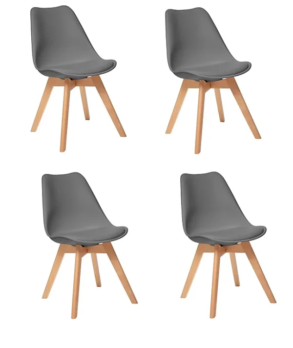 Castorama Lot De 4 Chaises De Table Baya Gris en solde 1