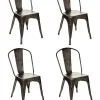 shopping pas cher Castorama Lot De 4 Chaises De Table En Métal Niko Gris 7