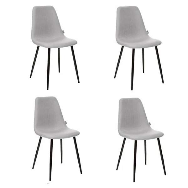 Castorama Lot De 4 Chaises De Table Tyka Gris Authenticité garantie 1